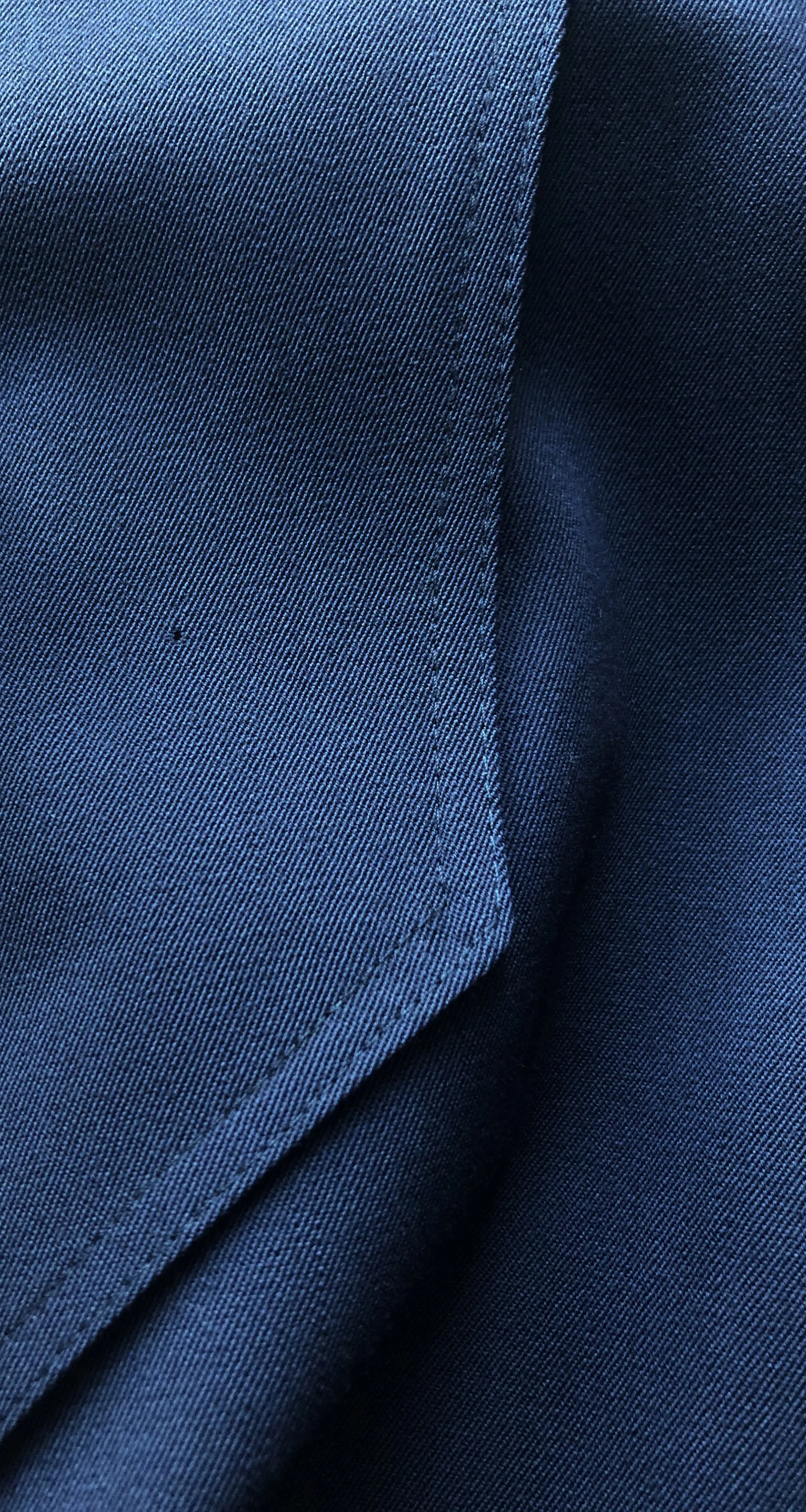 1980s Navy Blue Wool Double-Breasted Trench Coat