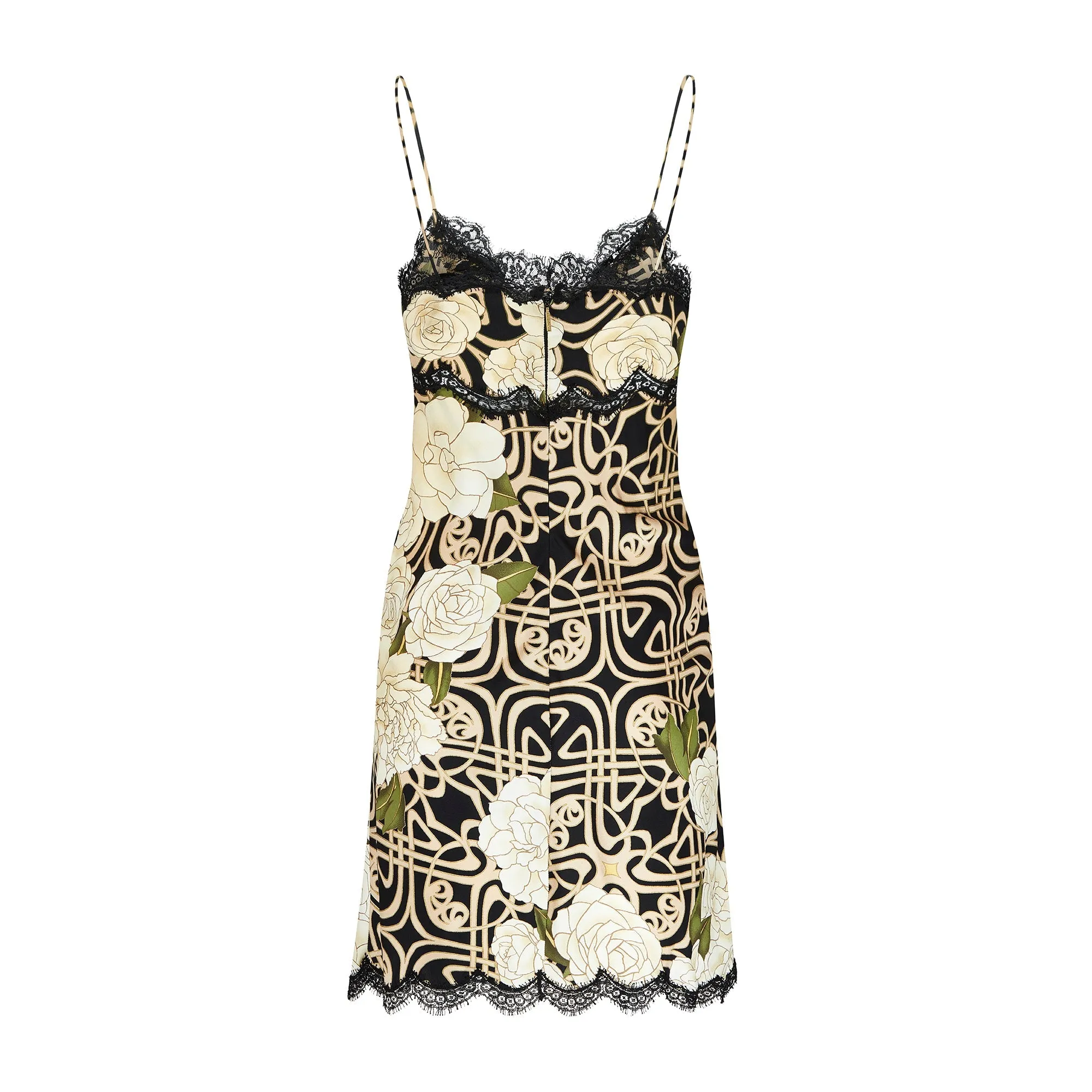 2006 Roberto Cavalli Floral Slip Dress with Cobra Motif