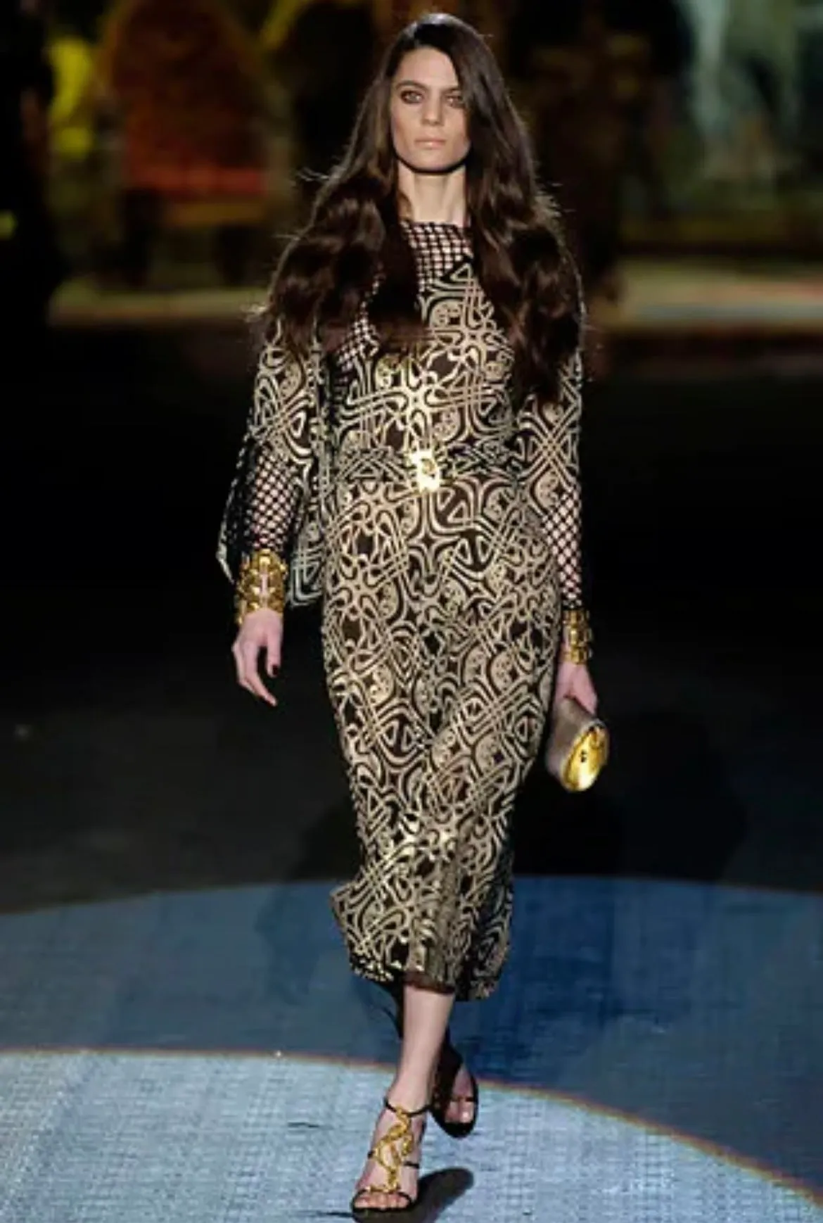 2006 Roberto Cavalli Floral Slip Dress with Cobra Motif