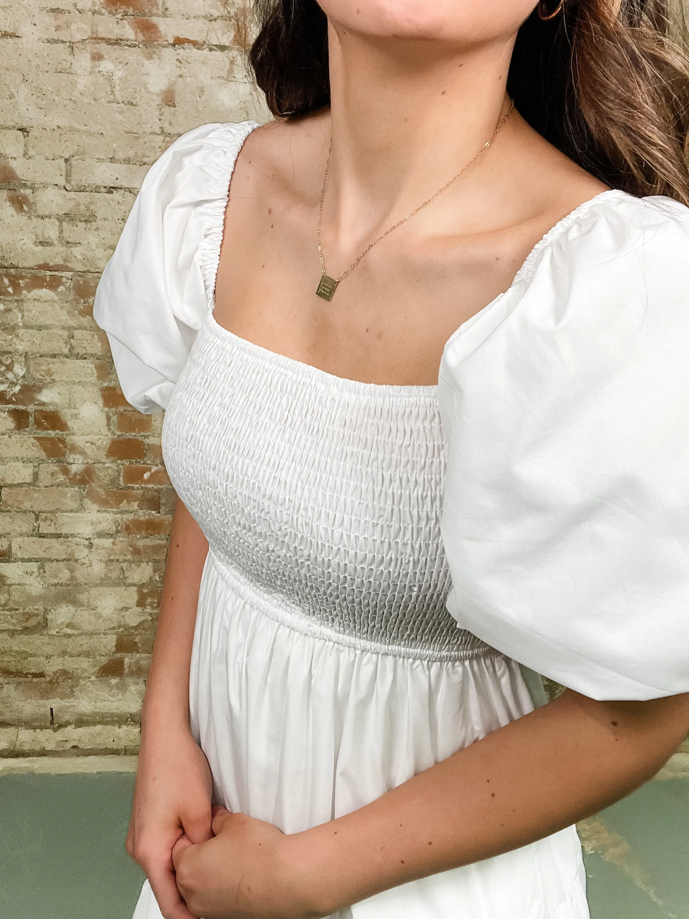 Allyson Bubble Sleeve Tiered Midi Dress - FINAL SALE
