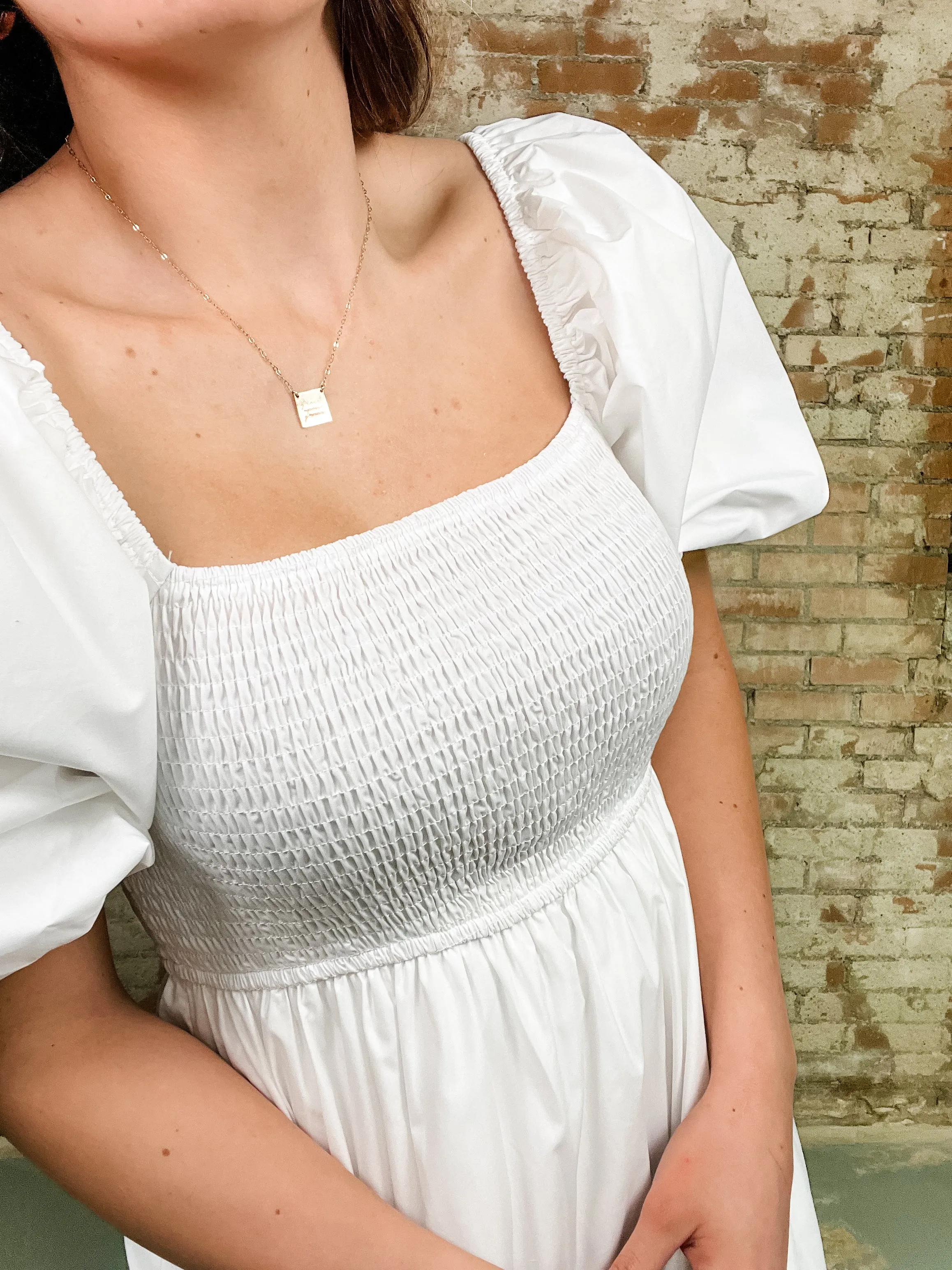 Allyson Bubble Sleeve Tiered Midi Dress - FINAL SALE