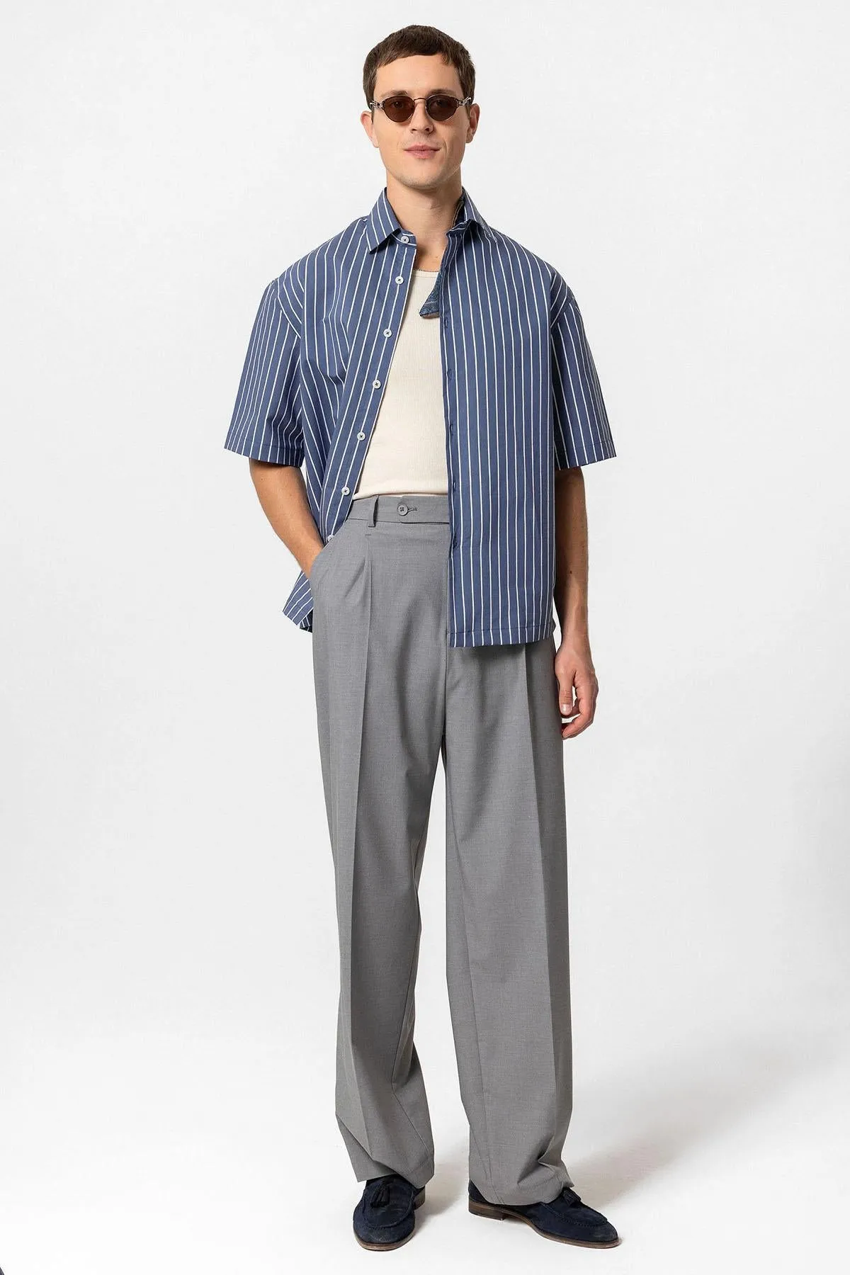 ANT Oversized Short Sleeve Striped Men's Shirt - Friedrichshafen