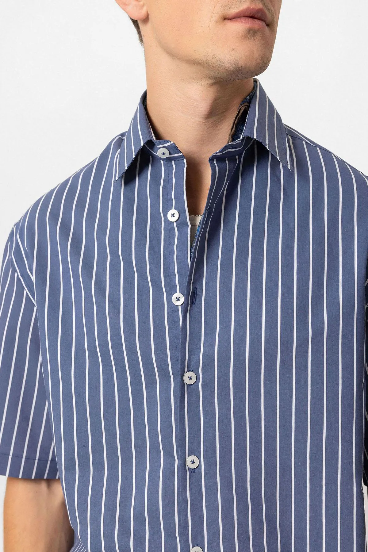 ANT Oversized Short Sleeve Striped Men's Shirt - Friedrichshafen