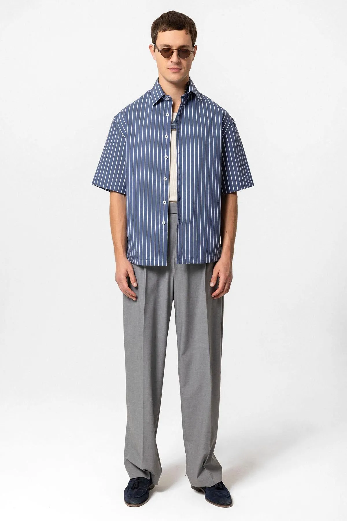 ANT Oversized Short Sleeve Striped Men's Shirt - Friedrichshafen