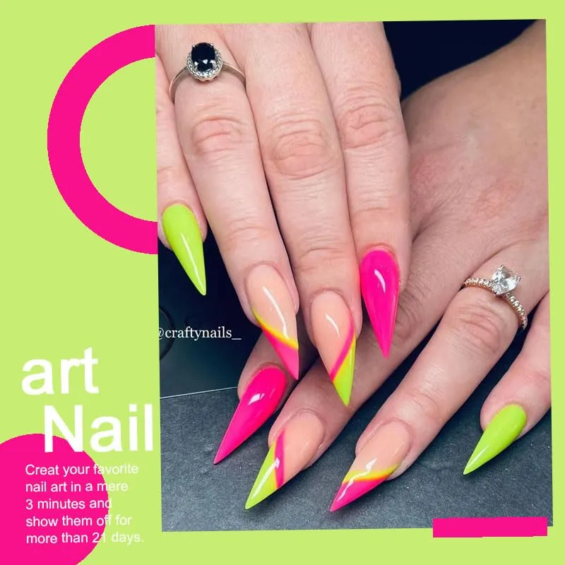 Arte Clavo 15ml Gel Nail Polish Electric Pink Color Spring Hot Pink Nails Soak Off U V LED Nail Lamp Summer Gel Polish Gift for Girls -SIZE: .5 fl.Oz/Each 15 ml/Each 11308…