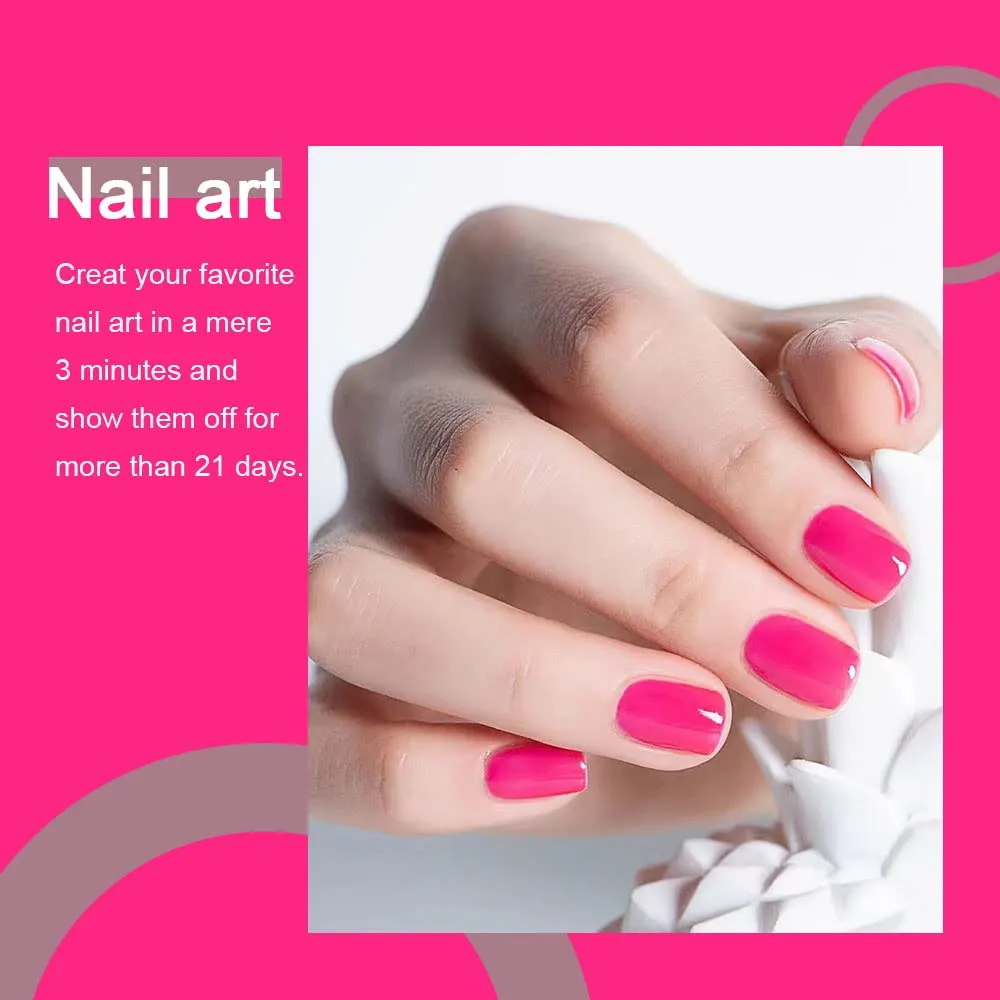 Arte Clavo 15ml Gel Nail Polish Electric Pink Color Spring Hot Pink Nails Soak Off U V LED Nail Lamp Summer Gel Polish Gift for Girls -SIZE: .5 fl.Oz/Each 15 ml/Each 11308…