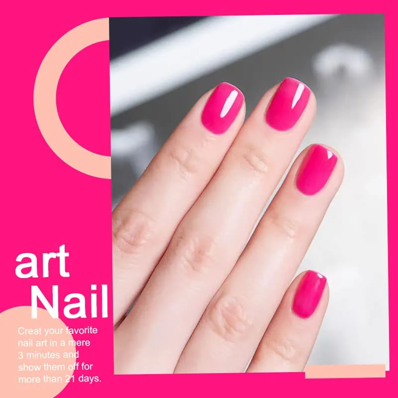 Arte Clavo 15ml Gel Nail Polish Electric Pink Color Spring Hot Pink Nails Soak Off U V LED Nail Lamp Summer Gel Polish Gift for Girls -SIZE: .5 fl.Oz/Each 15 ml/Each 11308…
