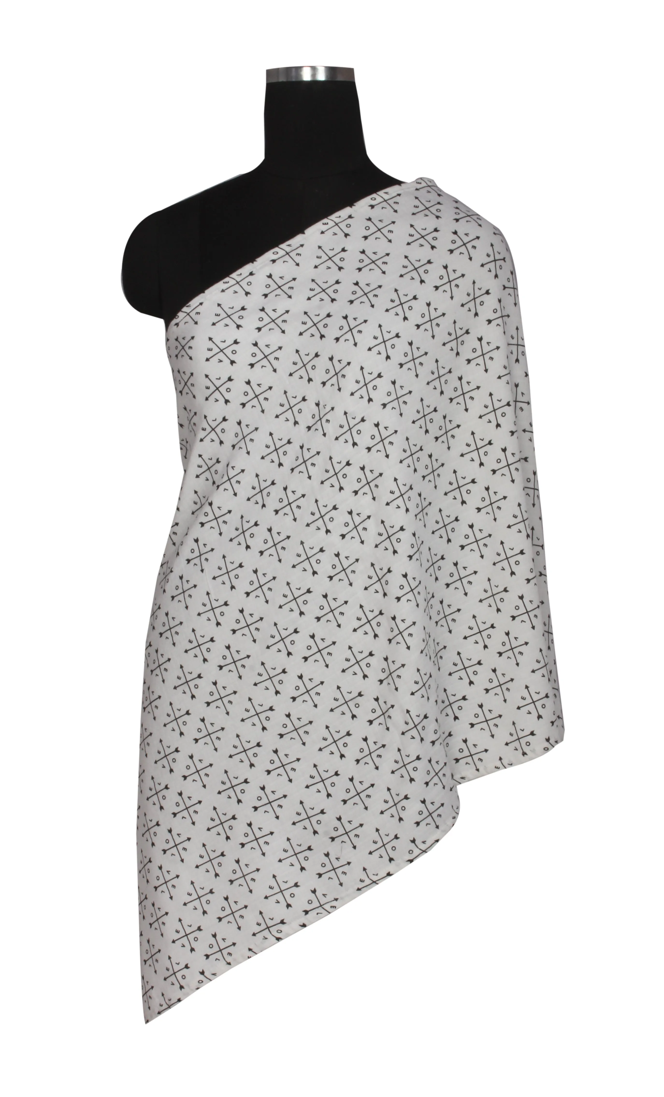Bacati - Love Black Muslin Nursing Scarf