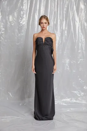 Back Bow Detail Tube Midi Dress