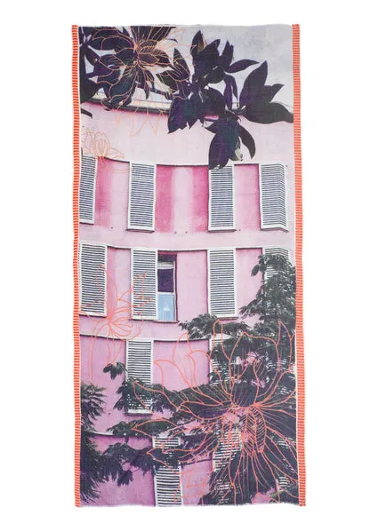 Becksondergaard - Eada Cotton/Wool Blend Scarf in Lantana