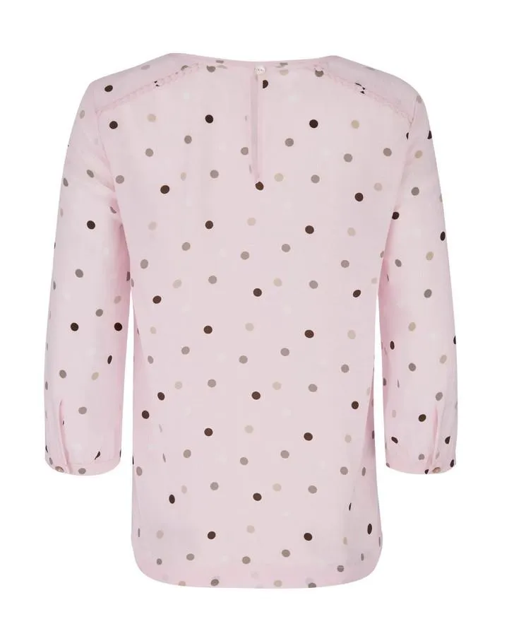 Blush Mini Spot Jacquard Blouse
