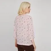 Blush Mini Spot Jacquard Blouse