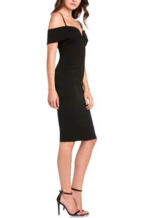 Bodycon Off The Shoulder Adjustable Spaghetti Strap Midi Dress