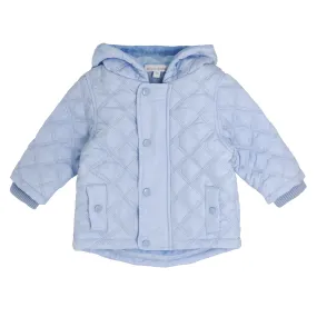 Boys quilted jacket with concealed zip and hood
