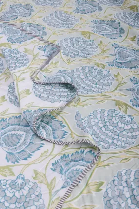 Carnation Vine Grey Reversible Cotton Muslin Dohar