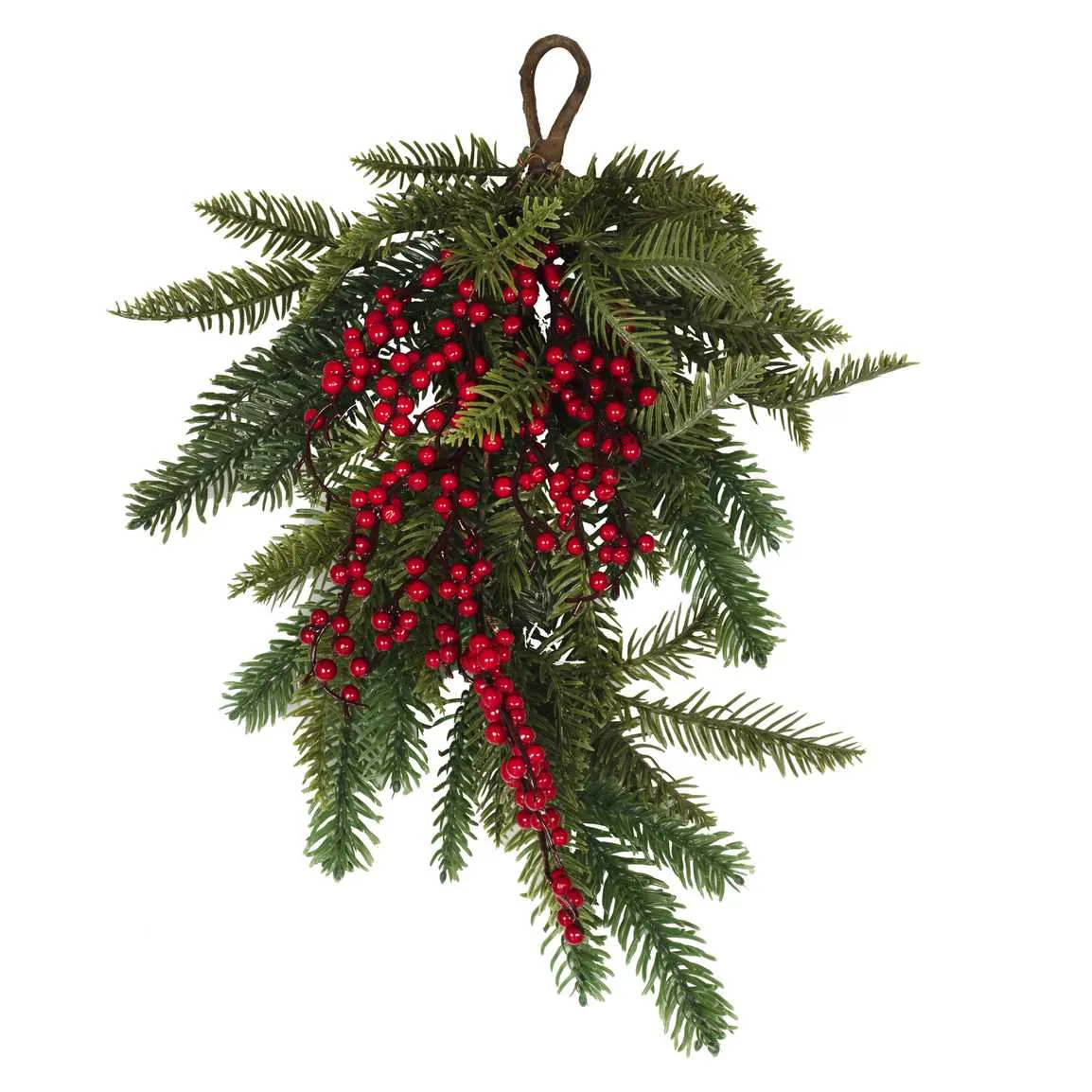 Christmas Foliage Door Swag with Berries