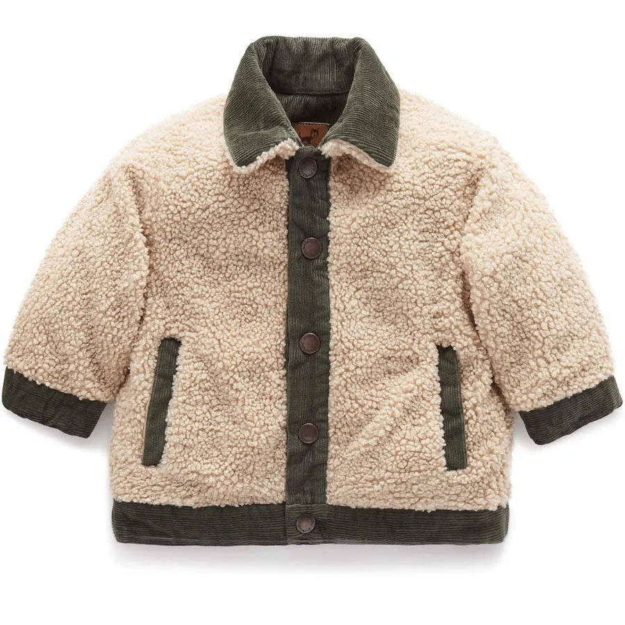 Cord Reversible Shearling Jacket - Green