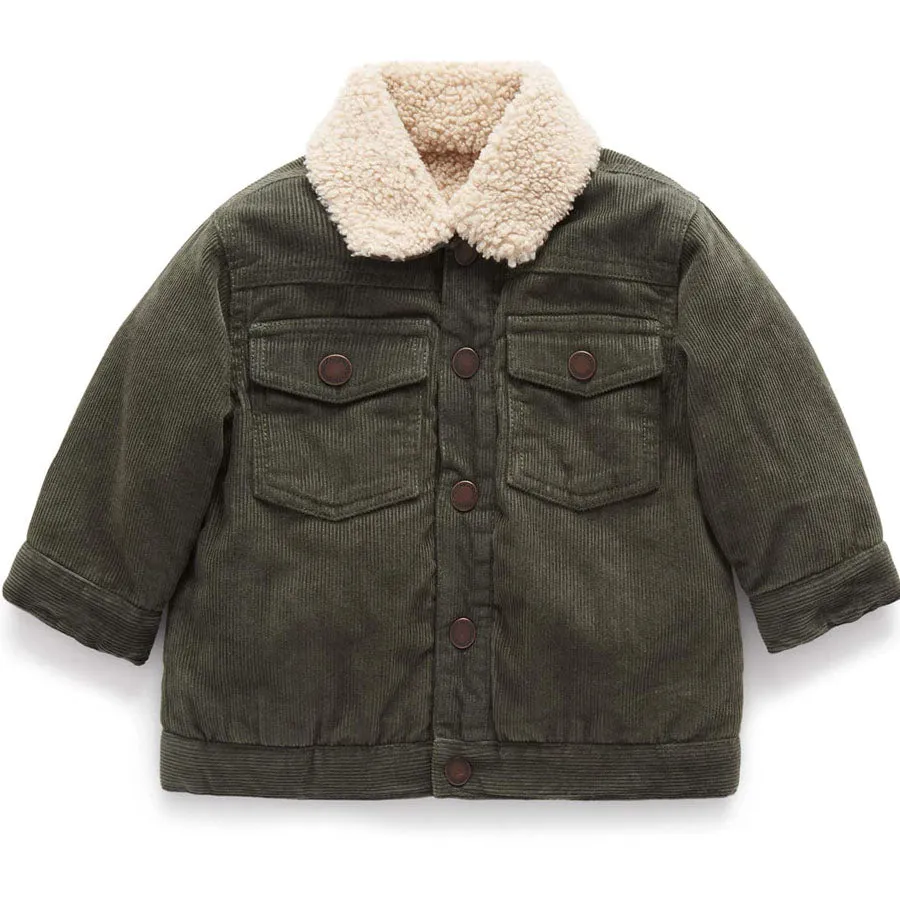 Cord Reversible Shearling Jacket - Green