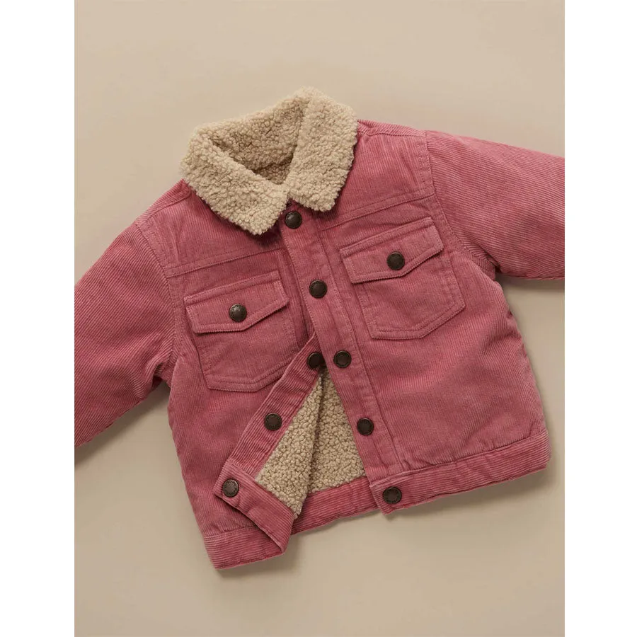 Cord Reversible Shearling Jacket - Pink