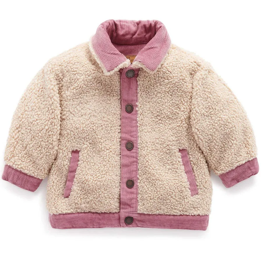 Cord Reversible Shearling Jacket - Pink