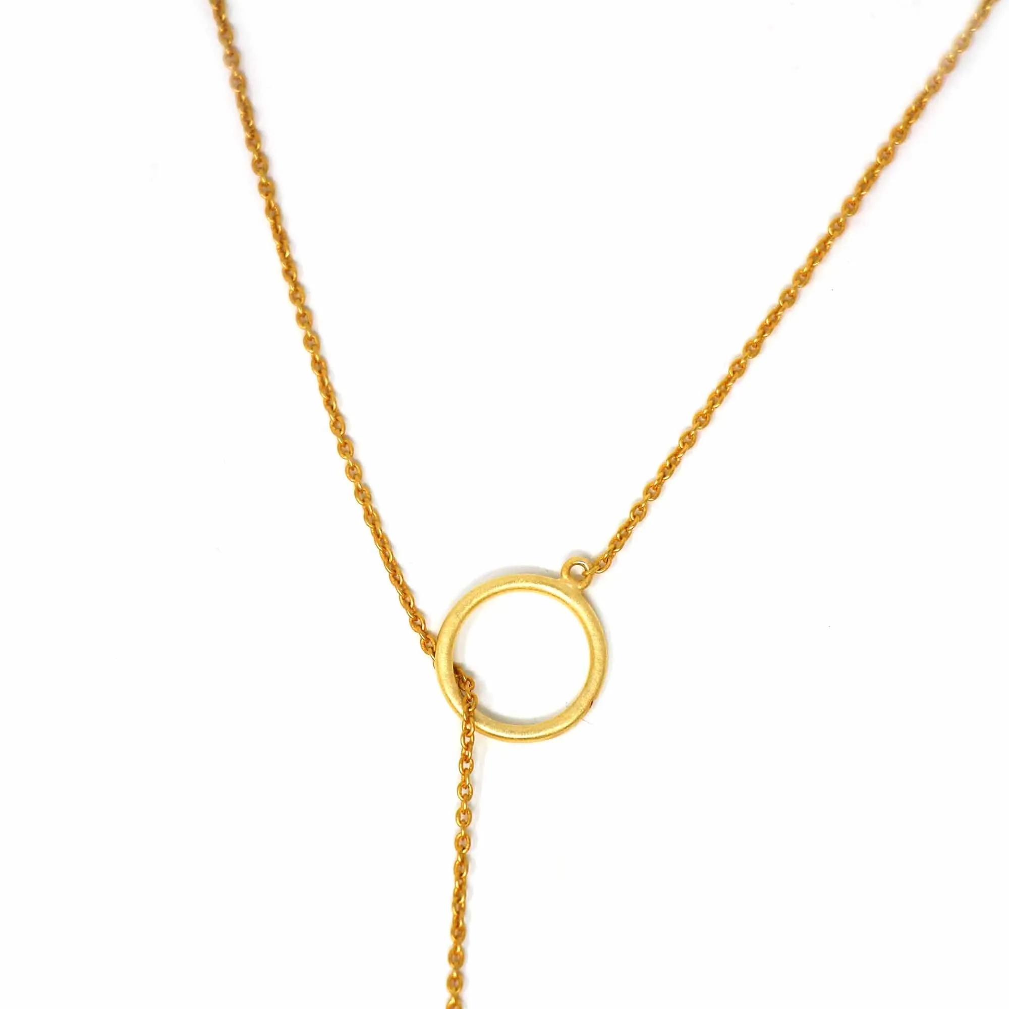 Crescent Moon Goldtone Pendant Necklace