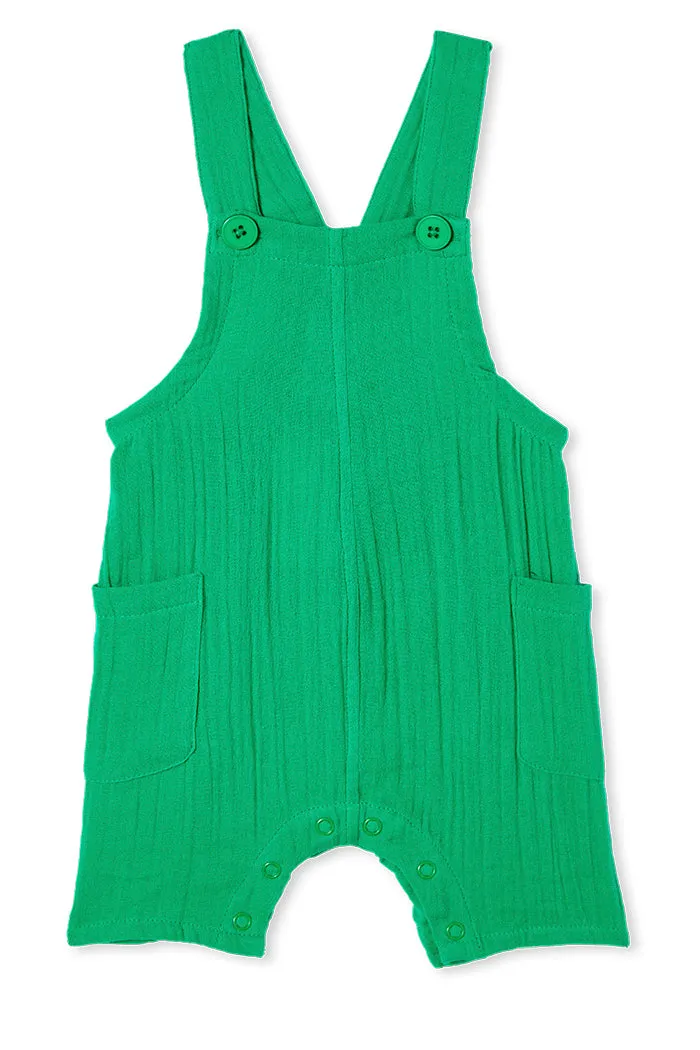 Crinkle Cotton Overall - Green