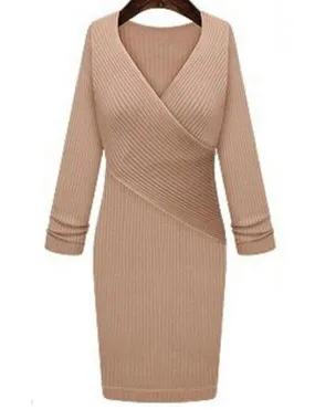 Cross Your V's Knit Dress