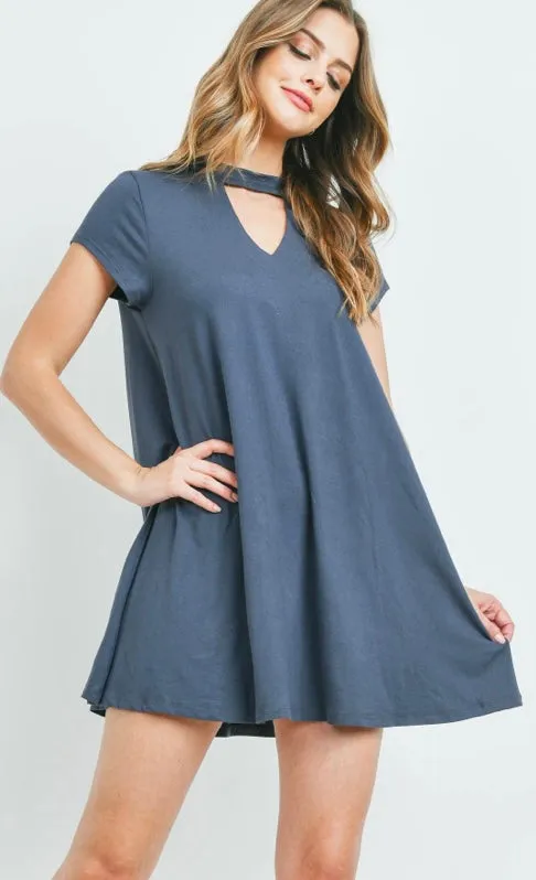 Cutout On The Town Dress (Blue)