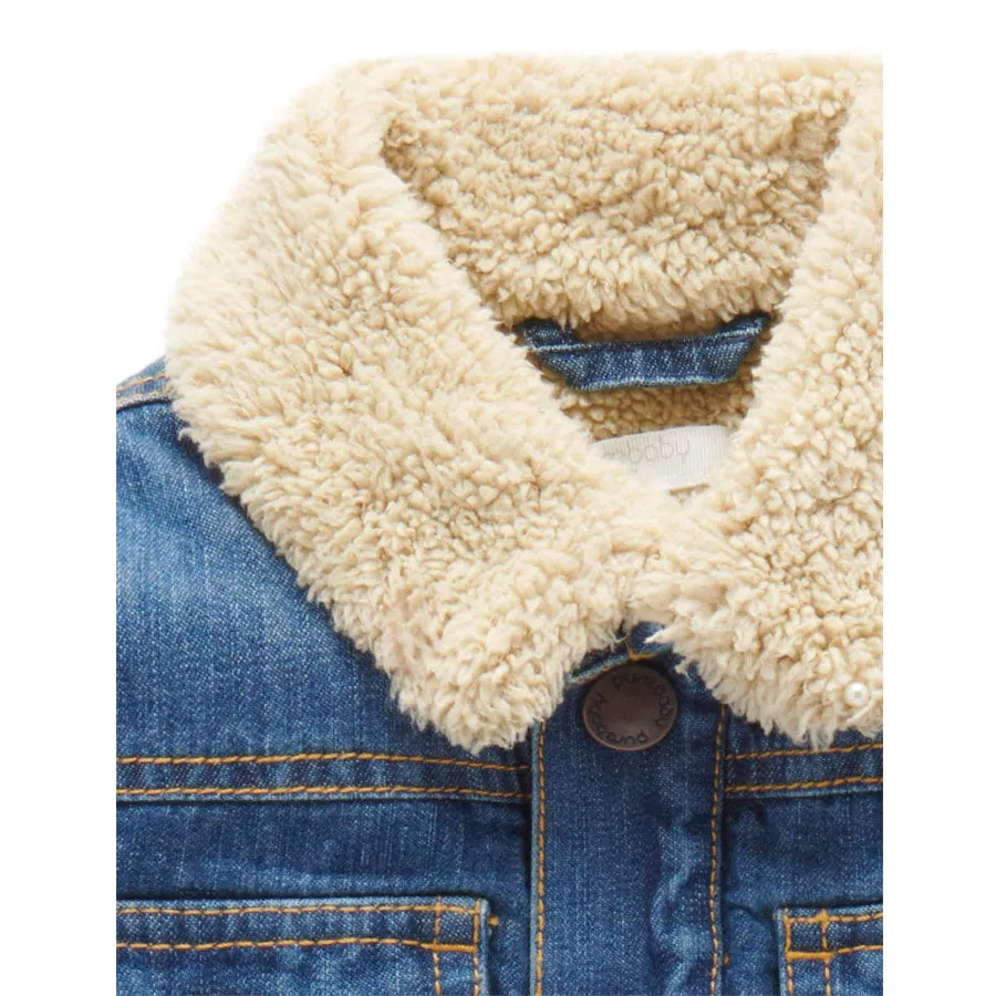 Denim Relaxed Sherpa Jacket