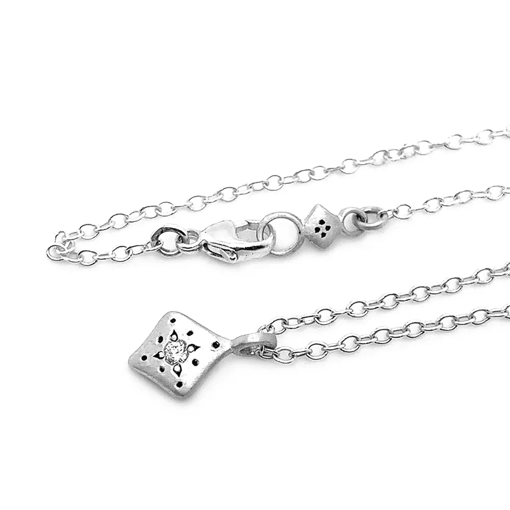 Diamond and Sterling Silver Necklace - "Night Charm"