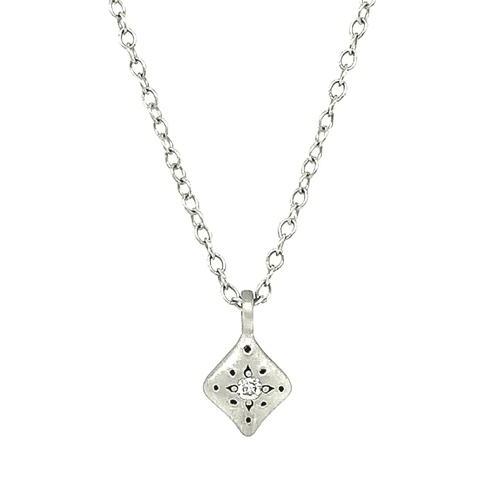 Diamond and Sterling Silver Necklace - "Night Charm"
