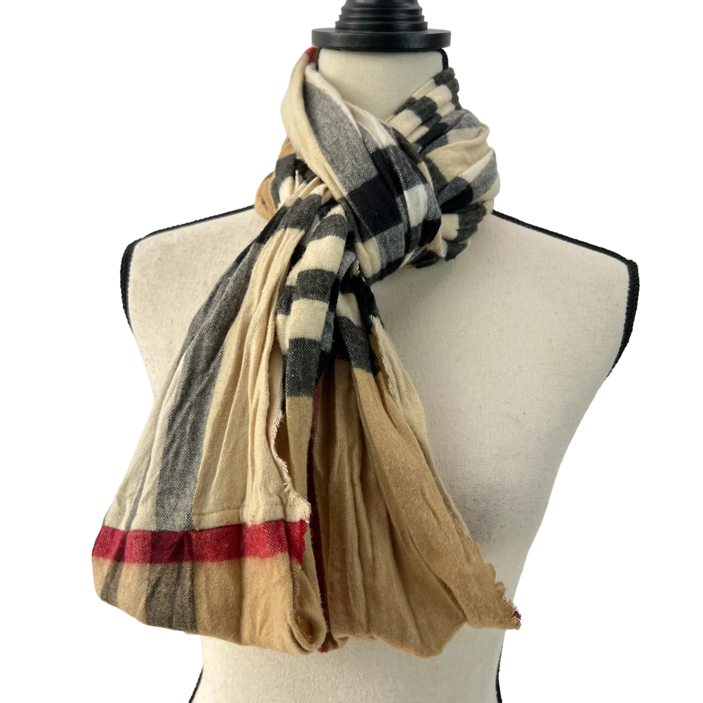 Dillard's Plaid Infinity Scarf Made in Germany
