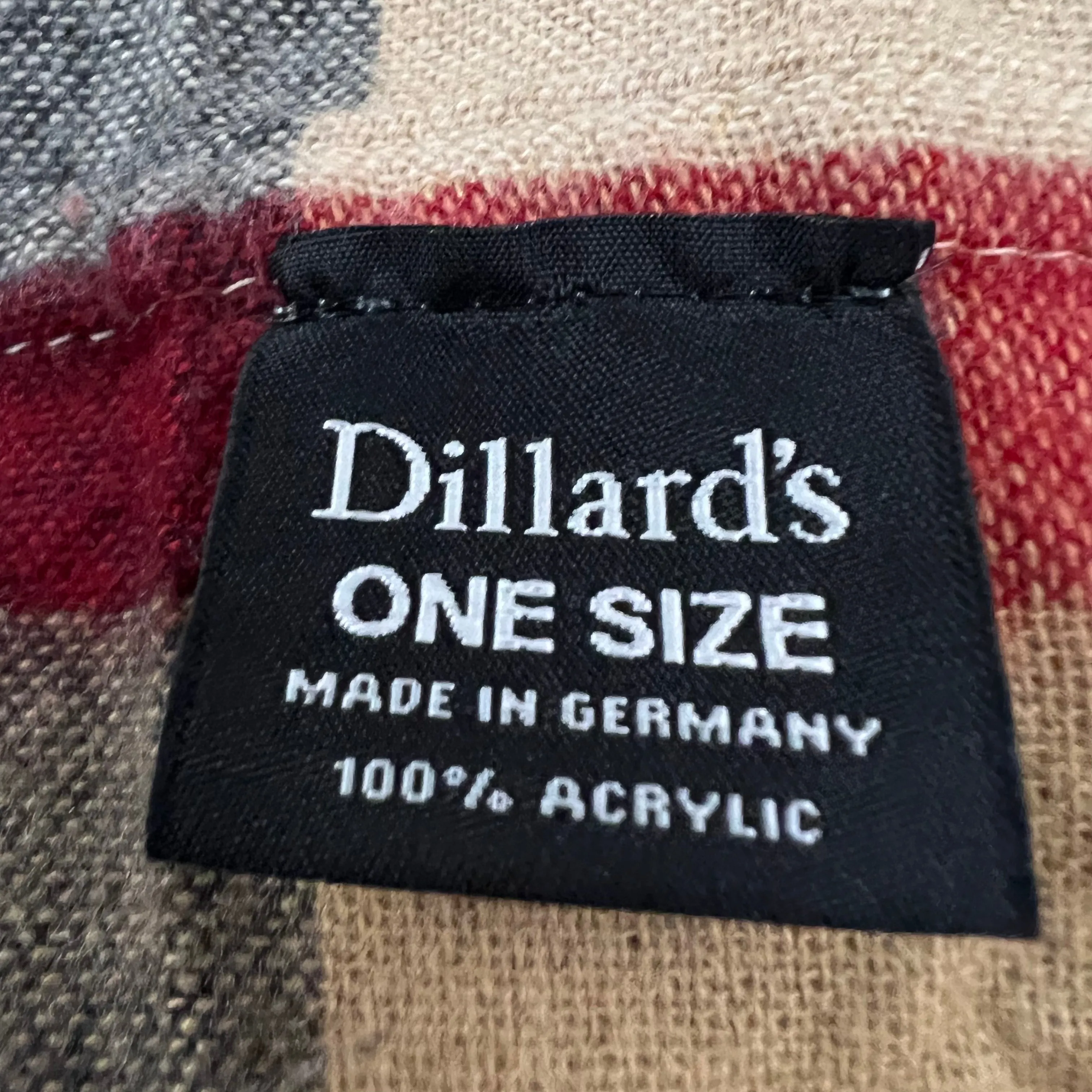 Dillard's Plaid Infinity Scarf Made in Germany