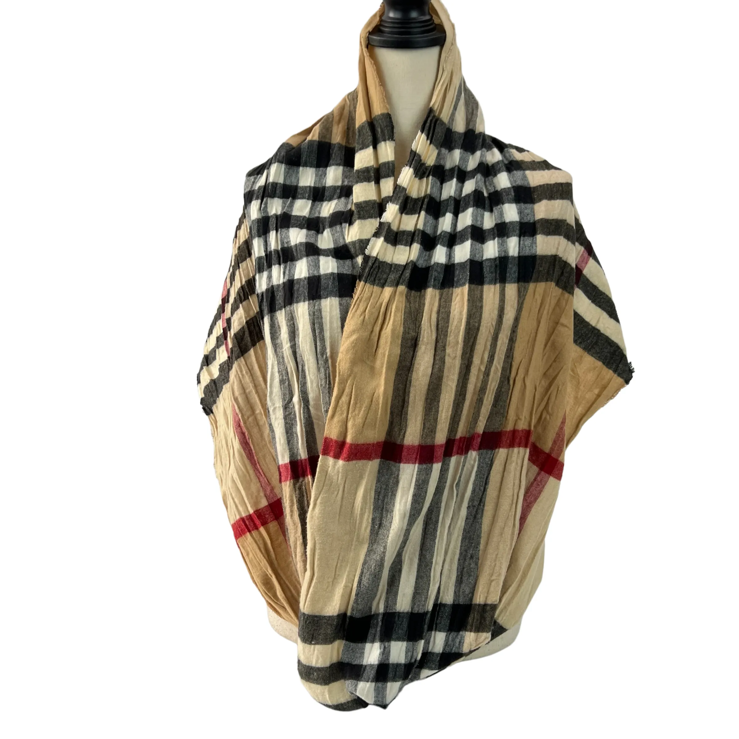 Dillard's Plaid Infinity Scarf Made in Germany