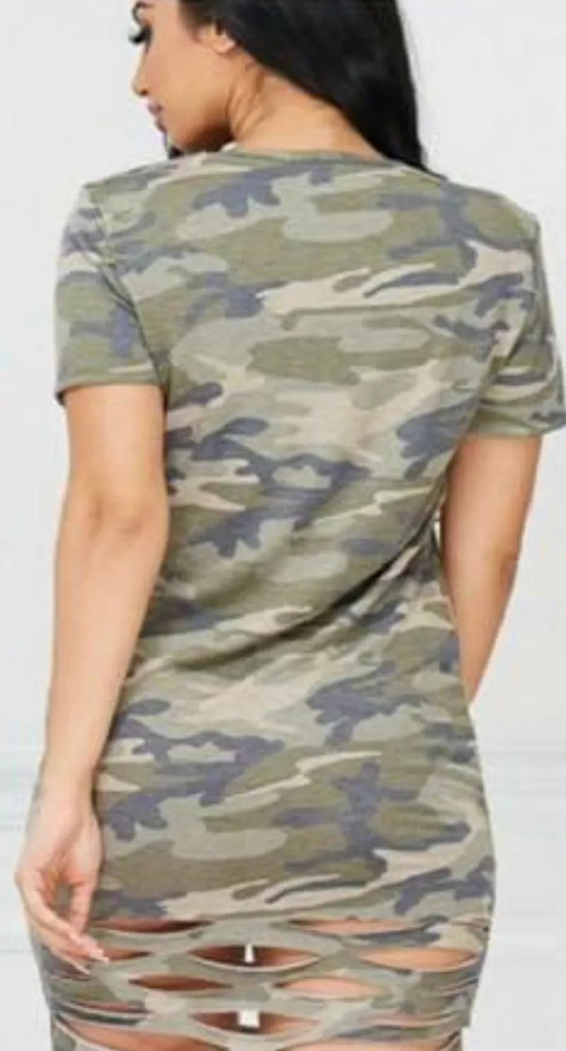 Distressed Camo Dress