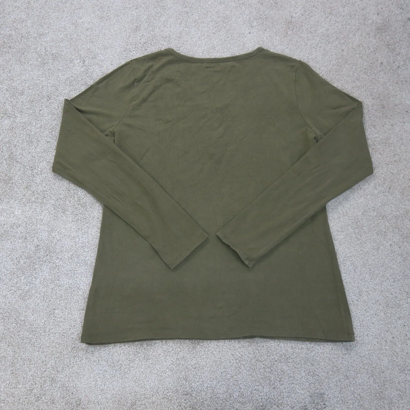 Duluth Trading Shirt Womens X Large Green Long Sleeve Henley Neck Outdoors