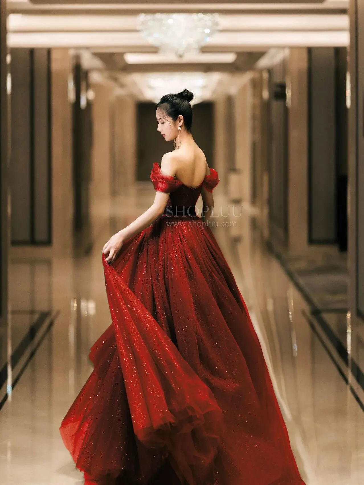 Elegant Sweetheart Neck Tulle Sequin Long Prom Dress, Backless Graduation Dresses