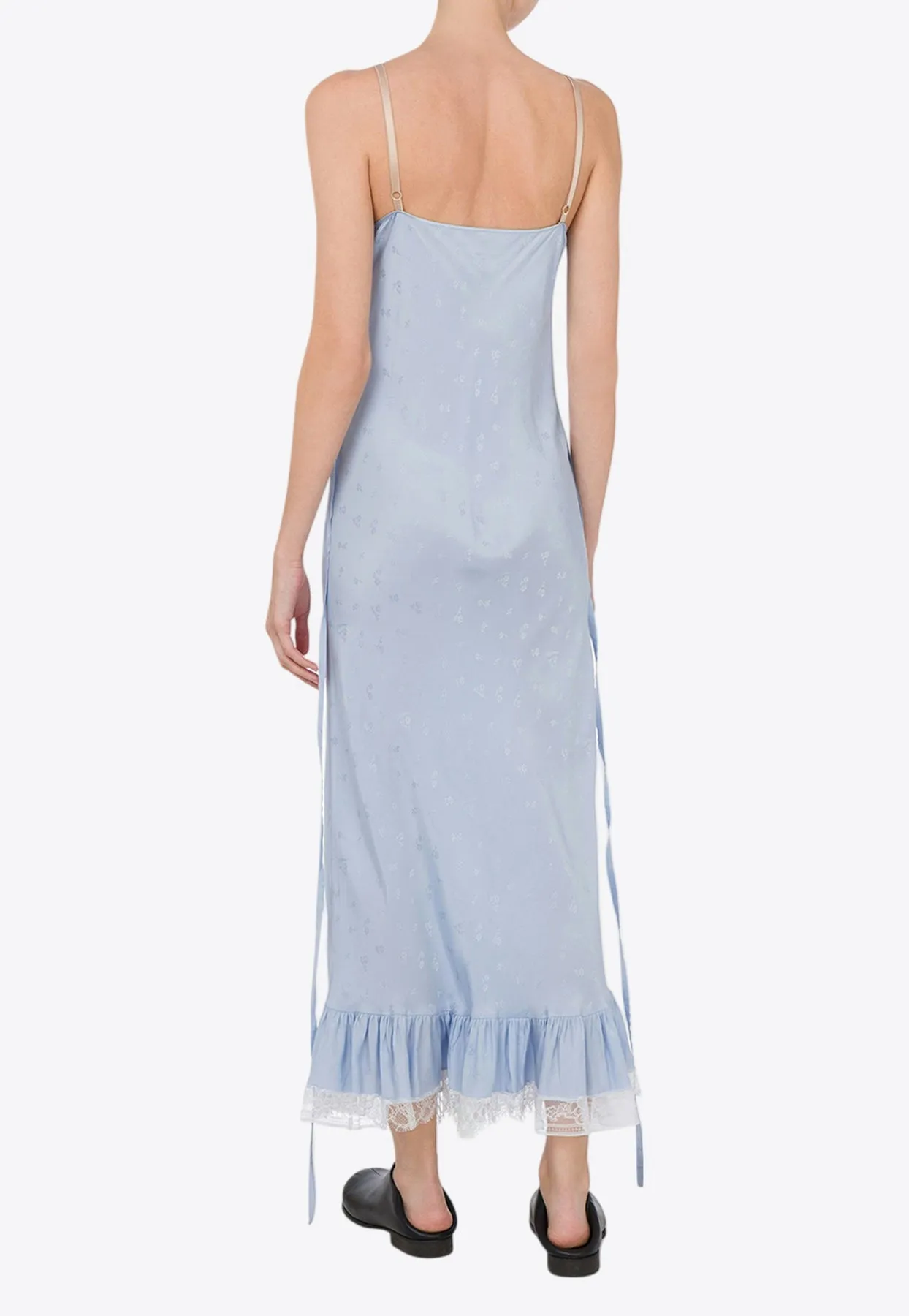 Floral Jacquard Midi Slip Dress