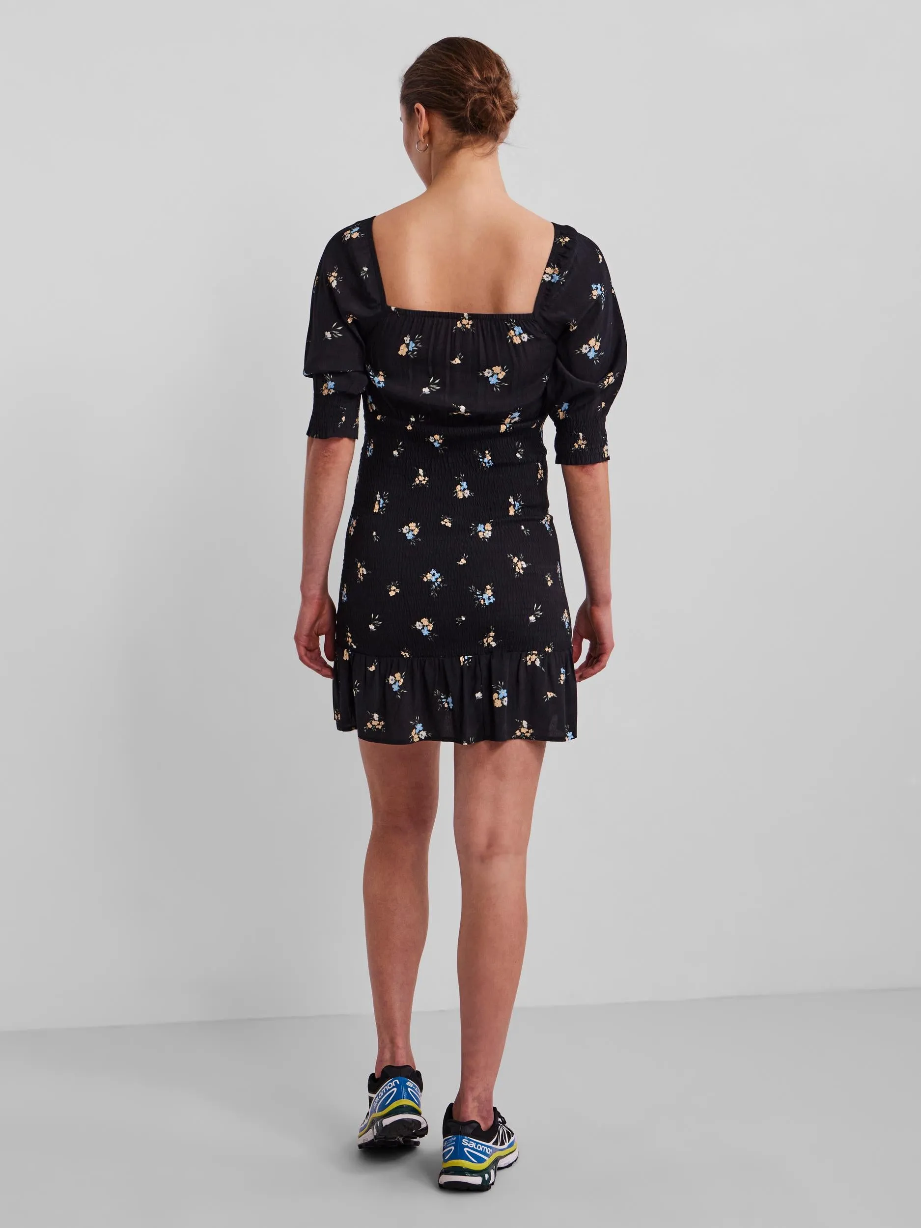 Floral Shirred Mini Dress