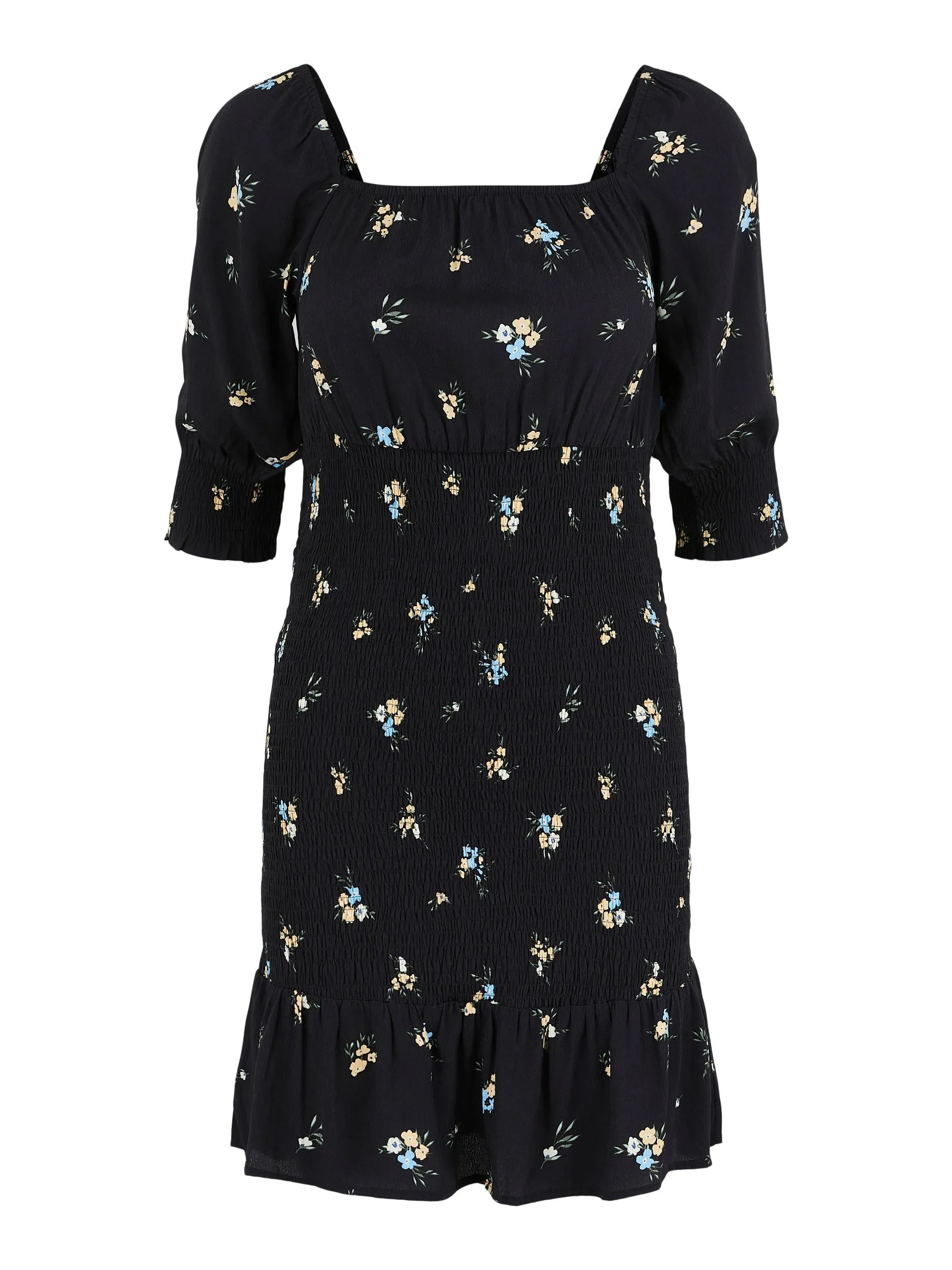Floral Shirred Mini Dress