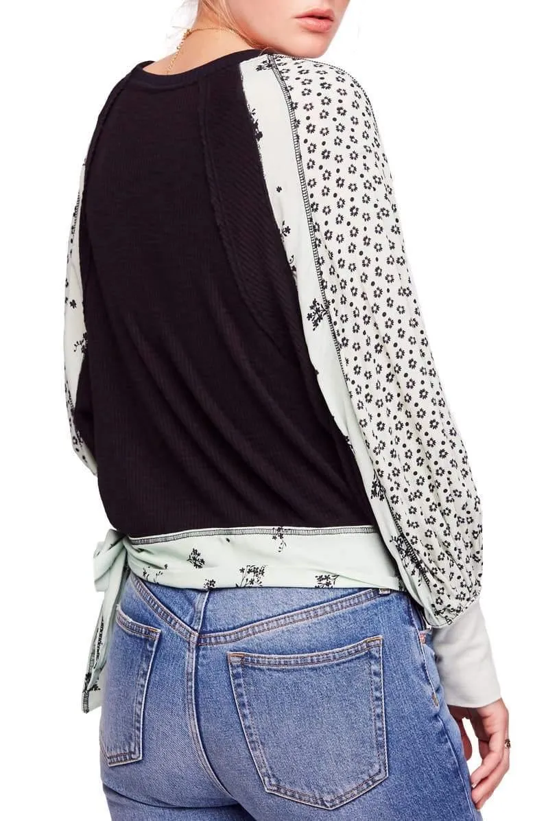 Free People Auxton Thermal Mixed-Print V-N Ivory L