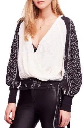 Free People Auxton Thermal Mixed-Print V-N Ivory L