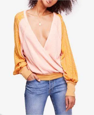 Free People Auxton Thermal Mixed-Print V-N Ivory L