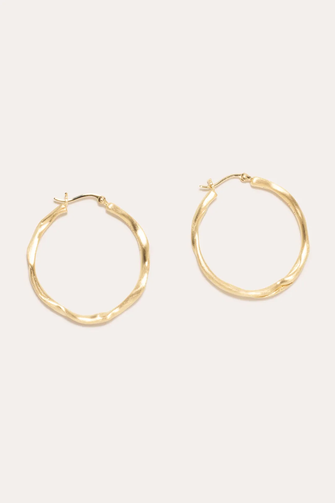Furrowed - Gold Vermeil Hoop Earrings