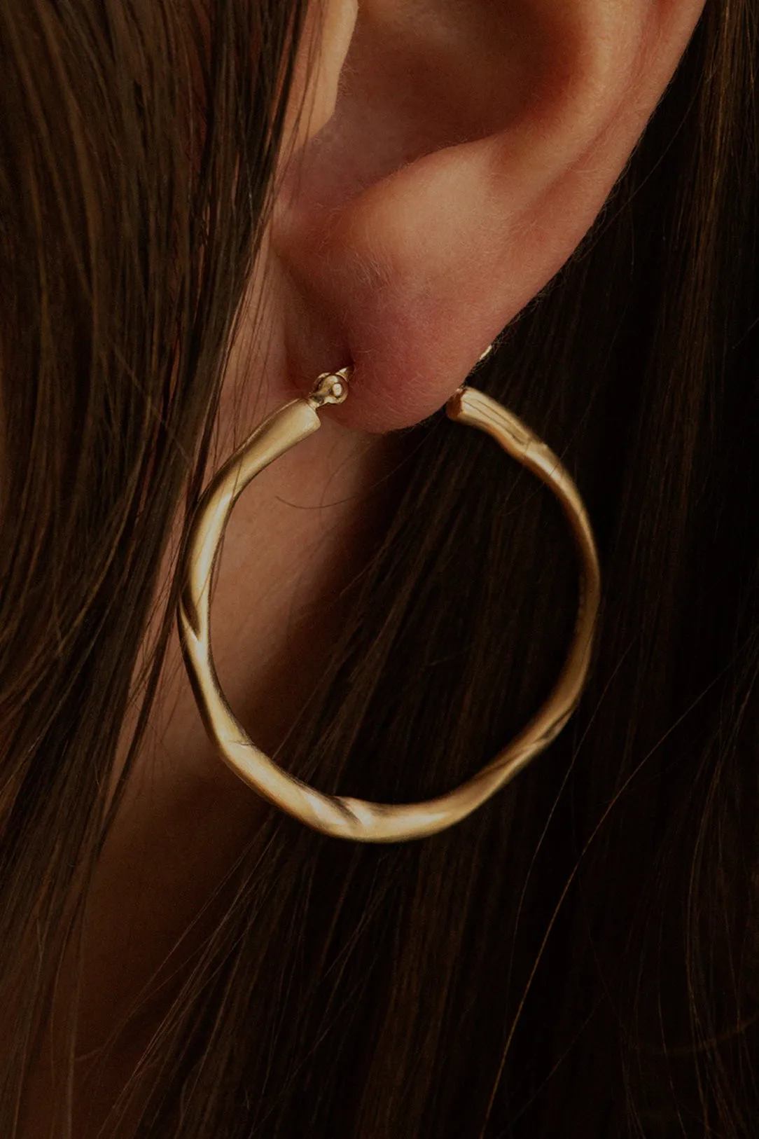 Furrowed - Gold Vermeil Hoop Earrings