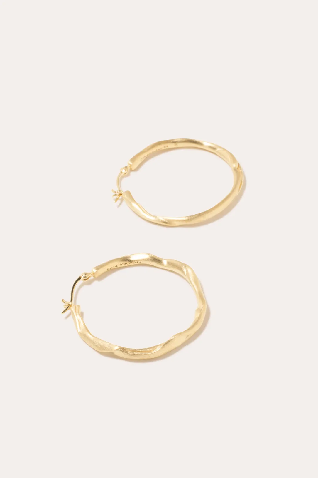 Furrowed - Gold Vermeil Hoop Earrings