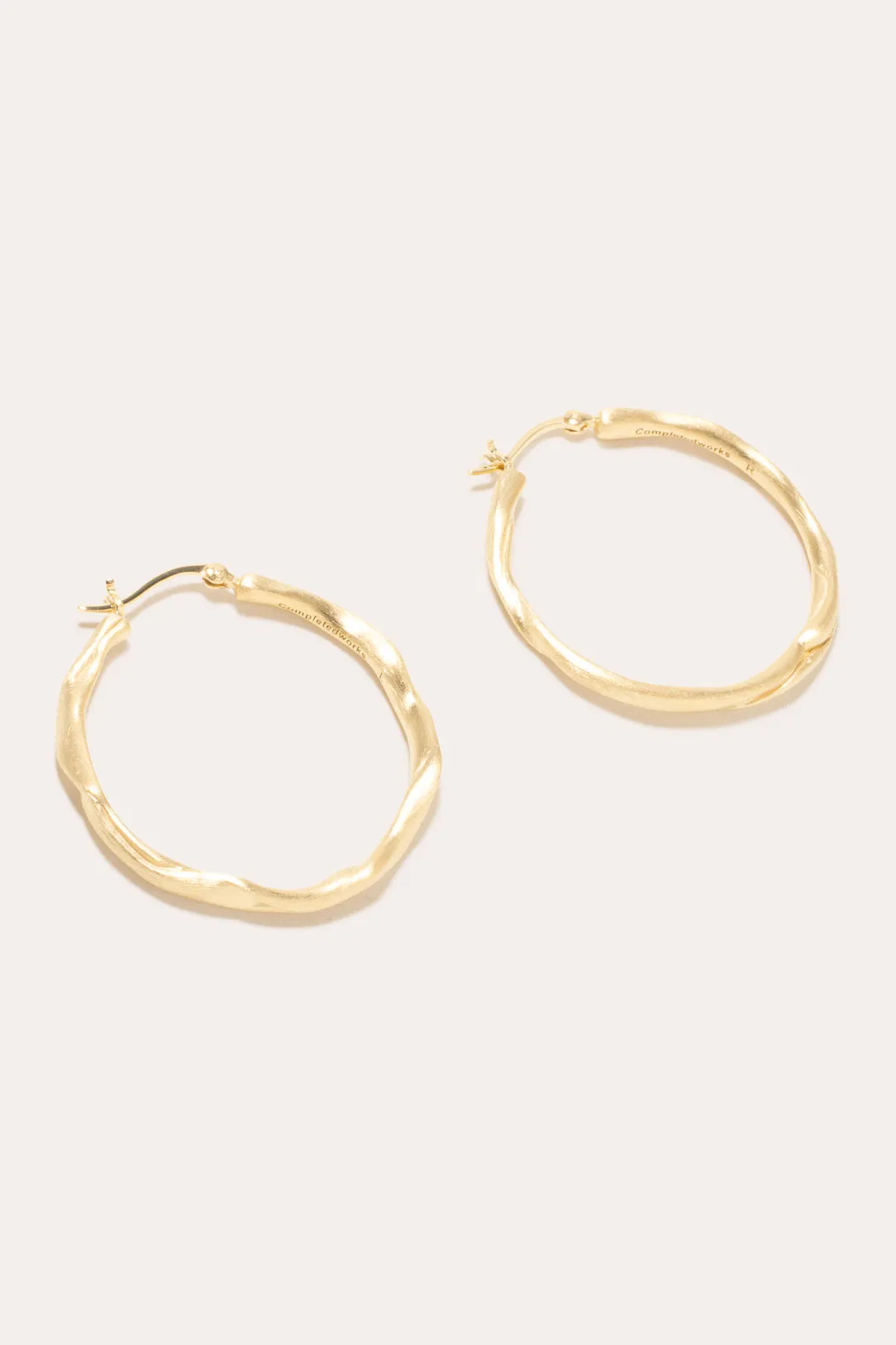 Furrowed - Gold Vermeil Hoop Earrings