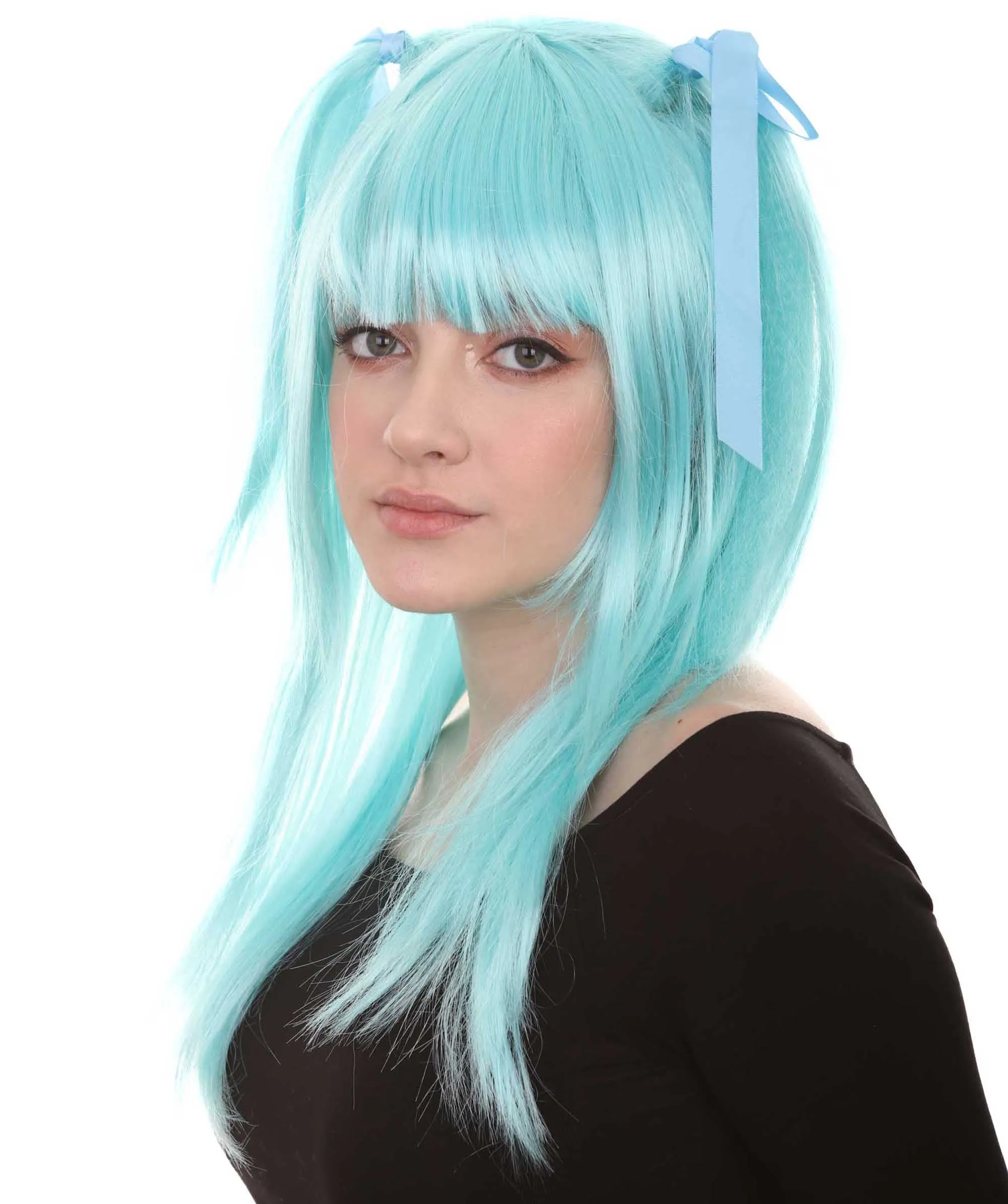 Game Womens Wig | Light Blue Cosplay Wig | Premium Breathable Capless Cap