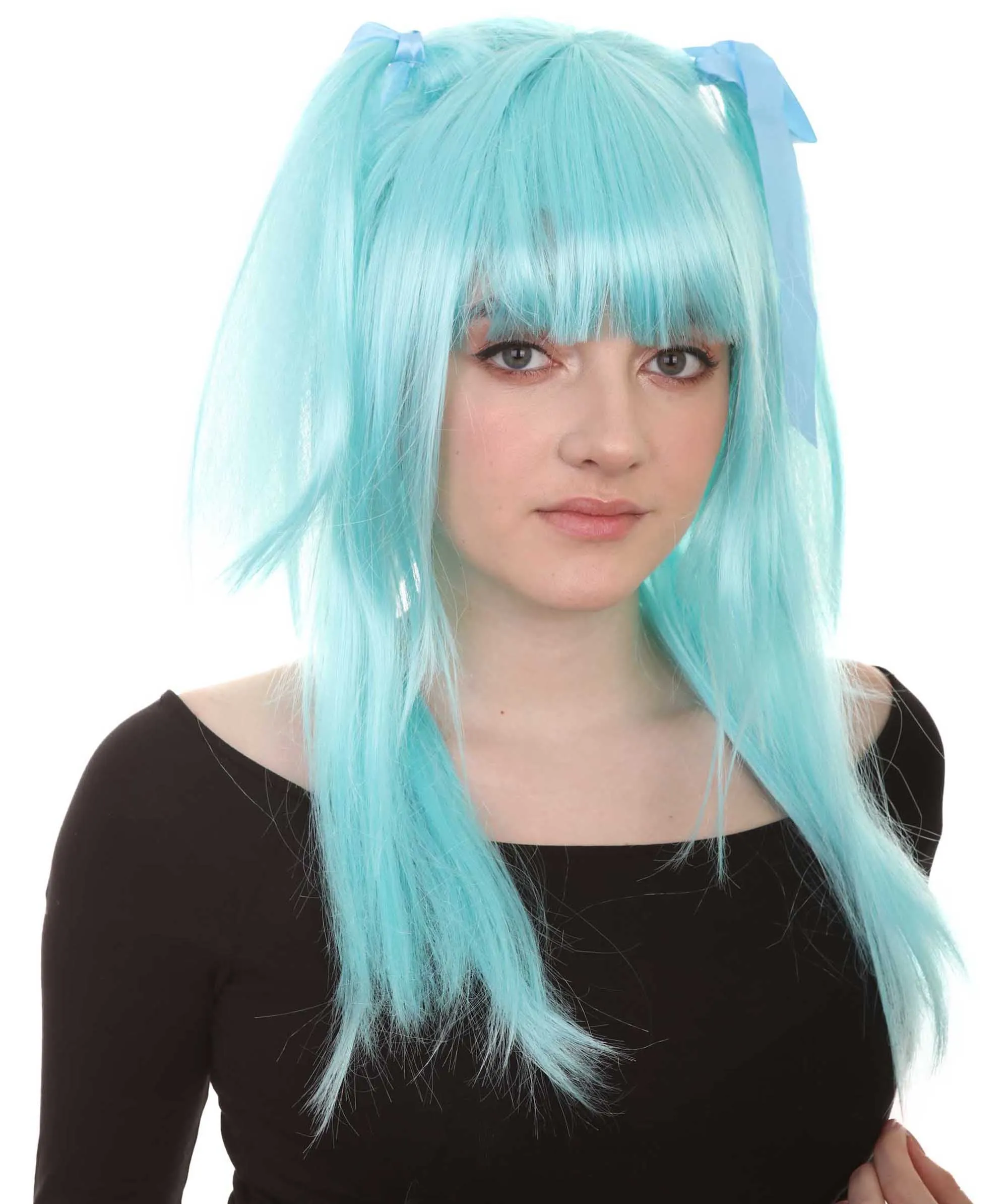 Game Womens Wig | Light Blue Cosplay Wig | Premium Breathable Capless Cap