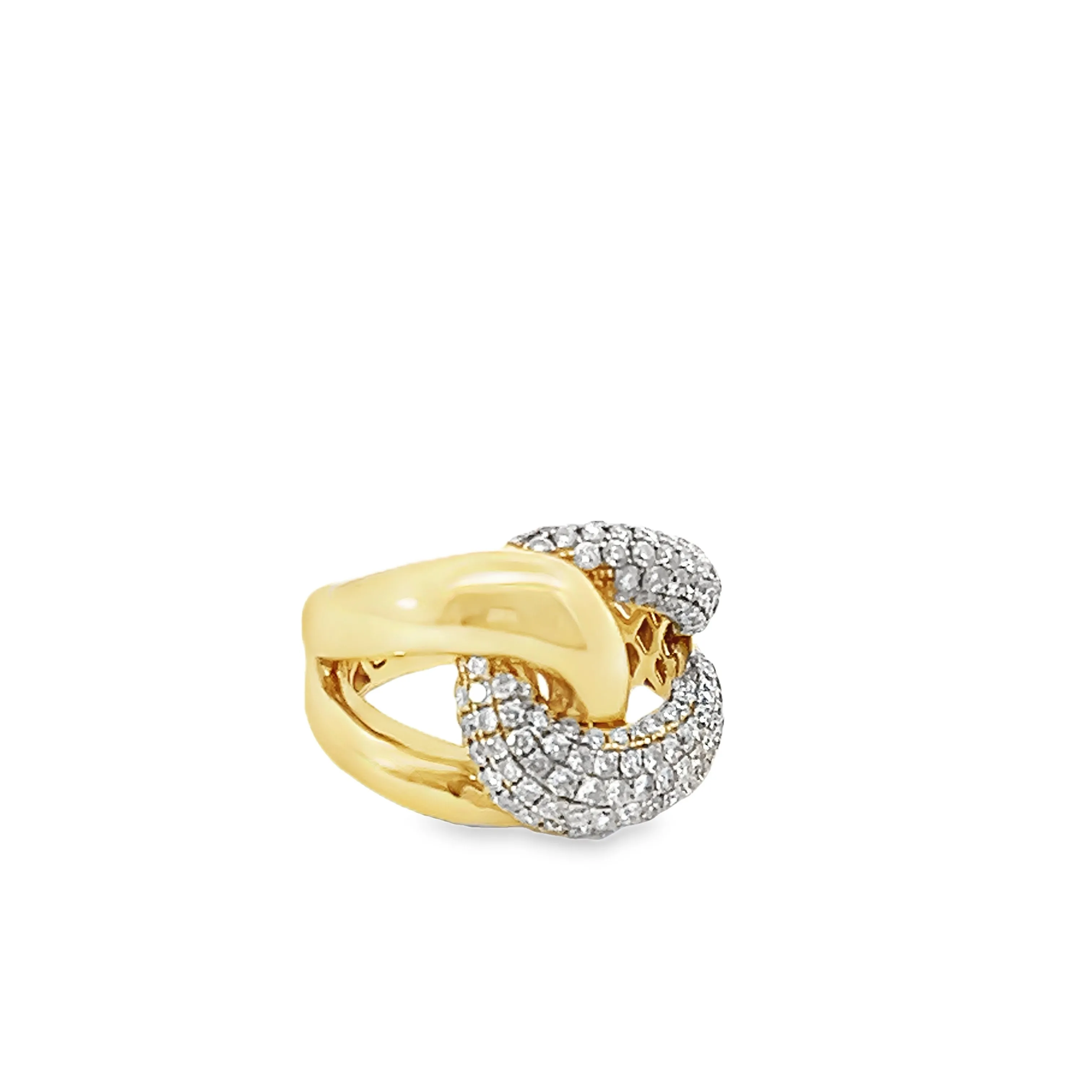 Gold & Diamond Link Fashion Ring